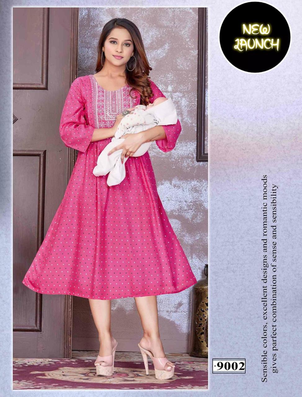 Jlf Haldi Vol 5 Designer Printed Feeding Kurti Catalog
